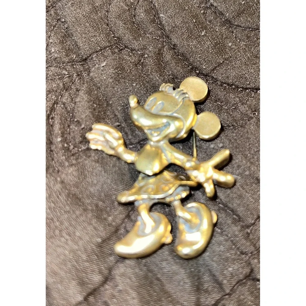 Disney Minnie Mouse Gold‎ Tone Pin Brooch Moveable